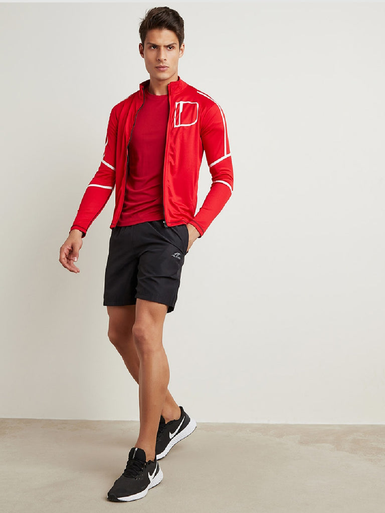 men red white graphic workout jacket fitkin