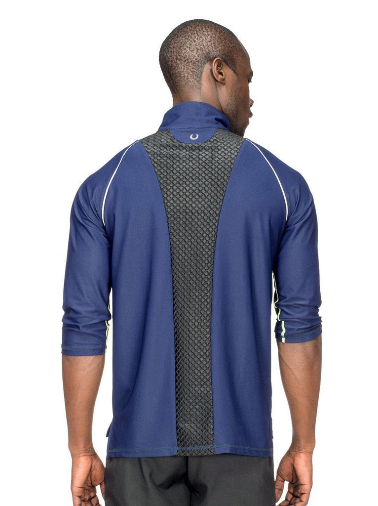 men 1-4 zip tech long sleeve blue jacket fitkin
