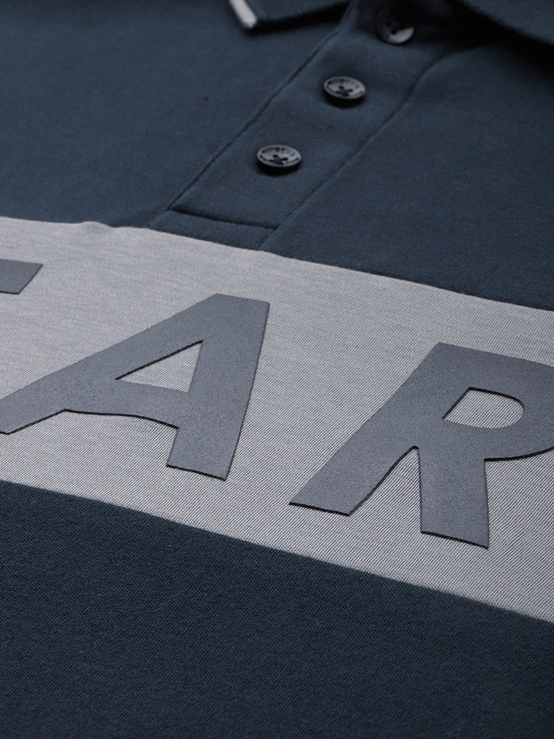 buy foils ardor edition grey & navy blue polo t-shirt