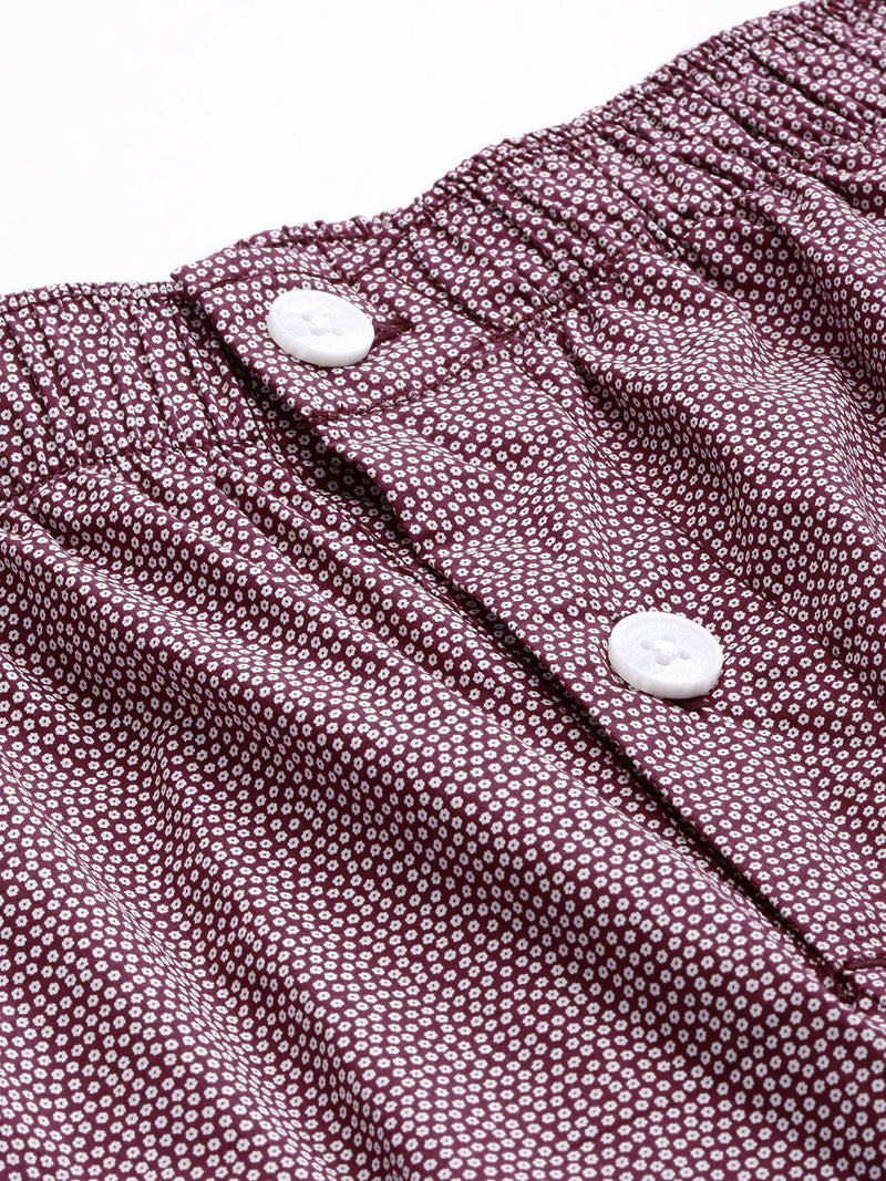 taurus men maroon pure cotton printed nightsuit shopping