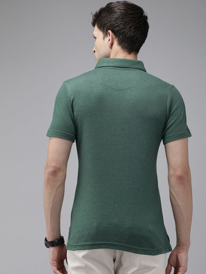 shop ranon green polo collar cotton slim fit t-shirt