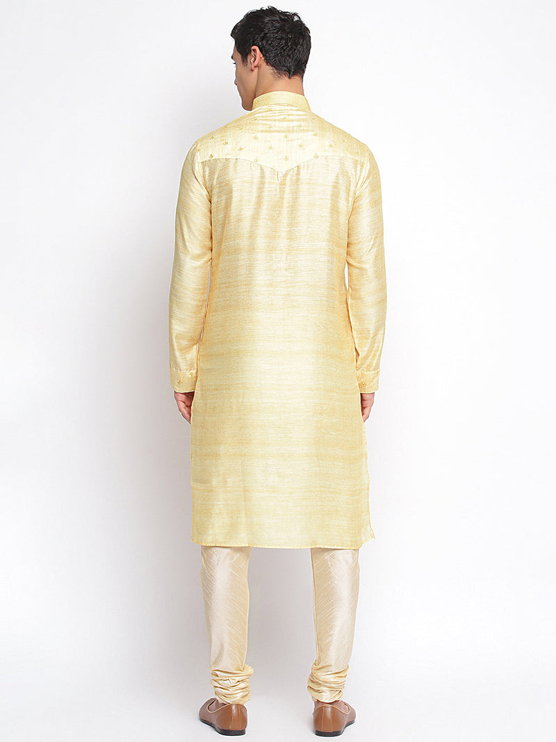lemon woven pattern straight kurta for men usa
