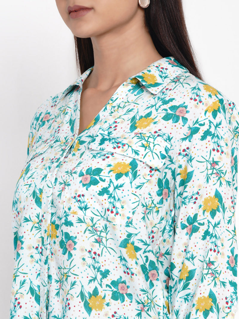 printed top with side vents women's shopping