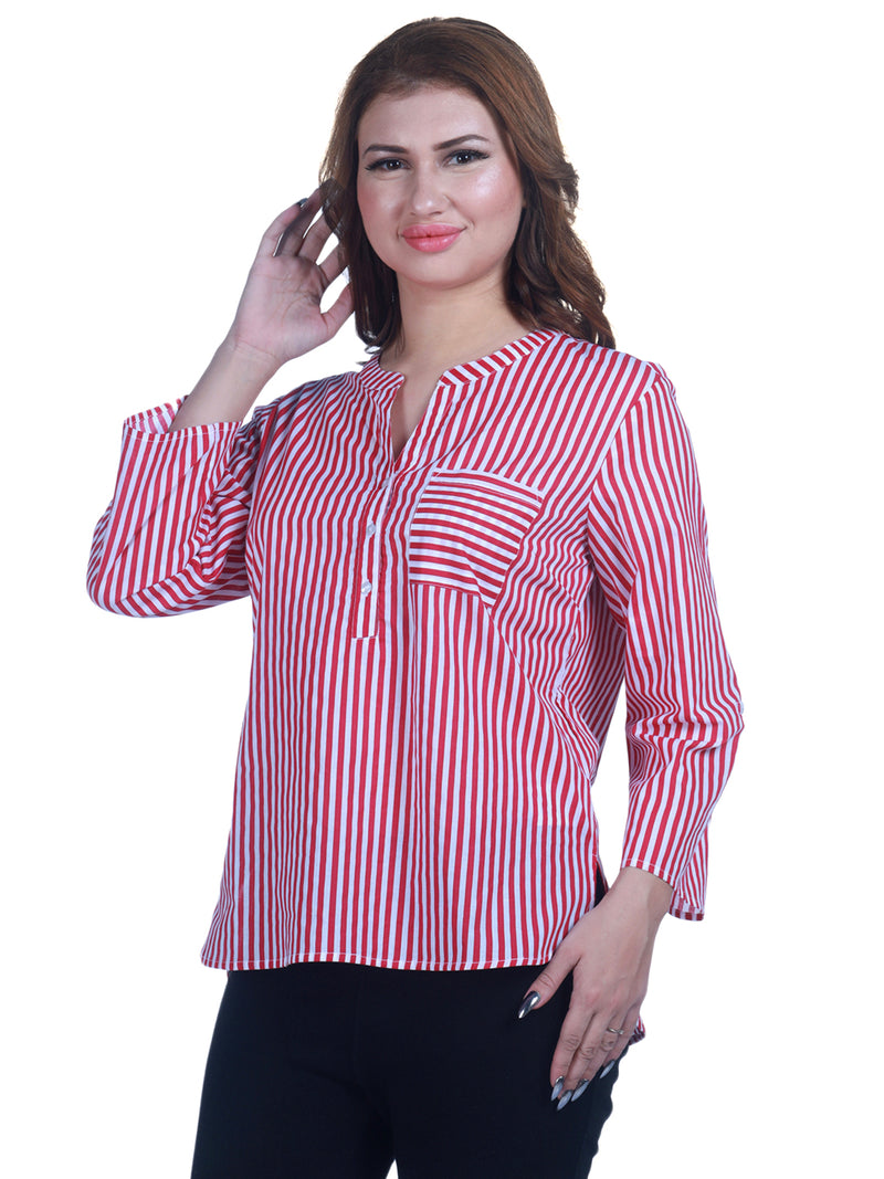 casual full sleeve striped red top 9impression