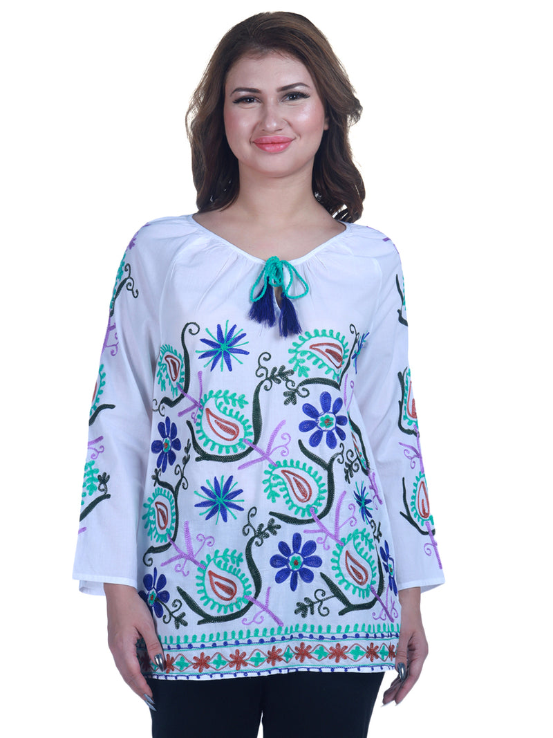 9impression embroidered ralax fit top