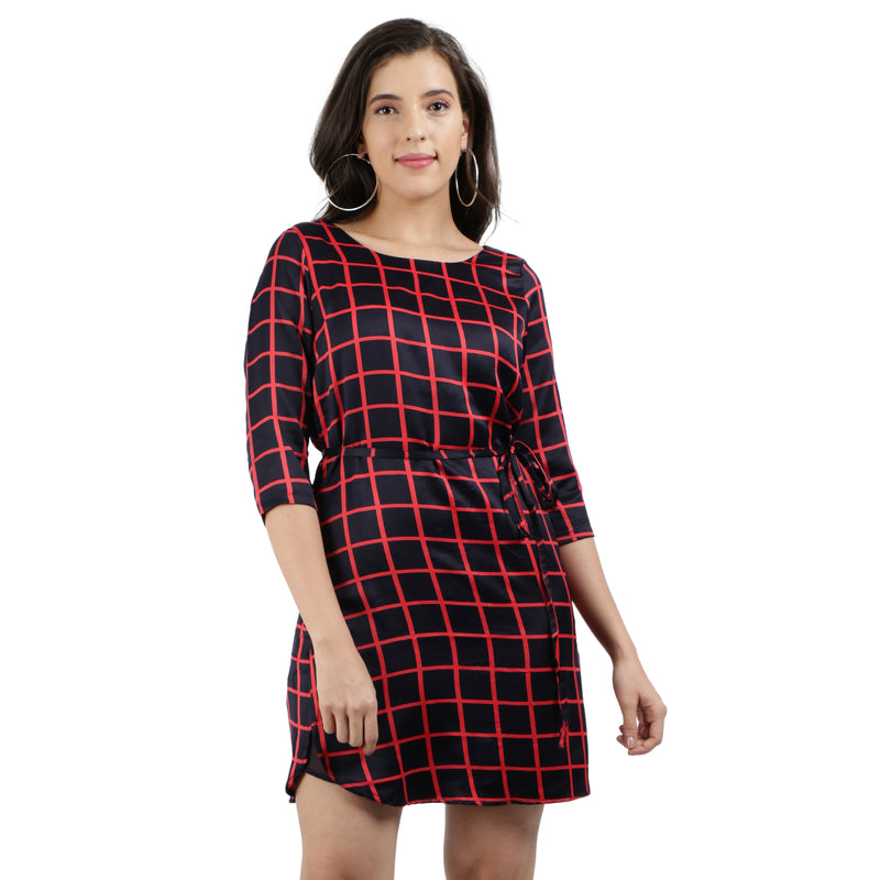 9impression casual 3/4th sleeve checkered tunic