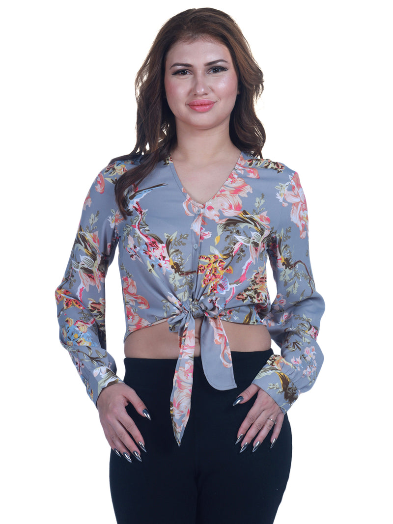 9impression floral print relax fit polyester top
