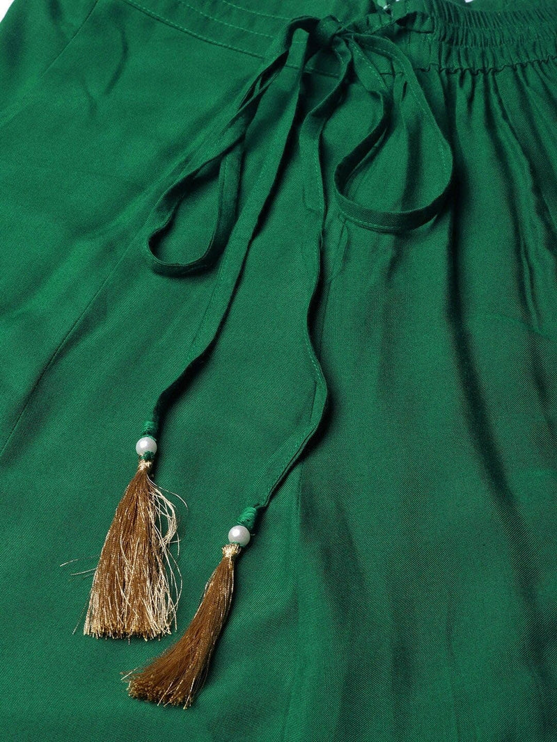 varanga ksut green gold coloured printed flared maxi skirt online shopping
