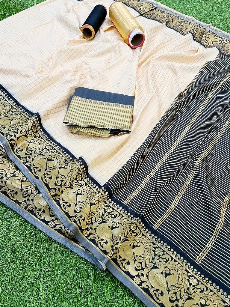 Banarasi Kanjivaram Silk Style Saree With Blouse Piece
