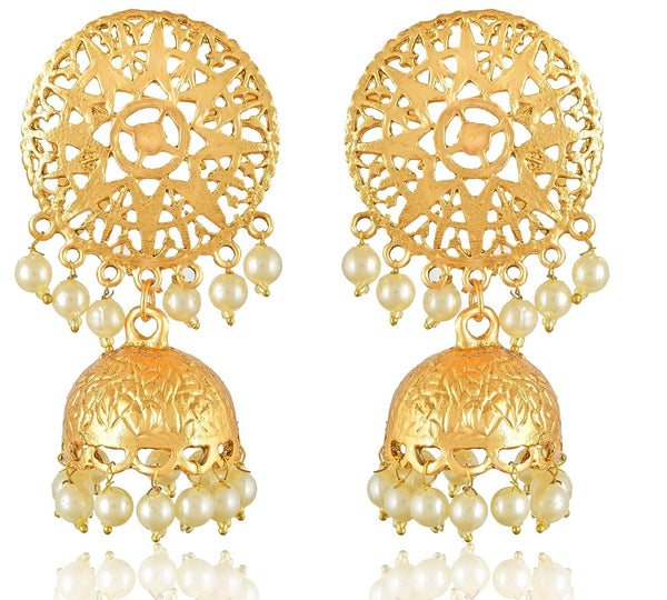 Meenaz 18k Gold-plated Jhumki Earrings for Women