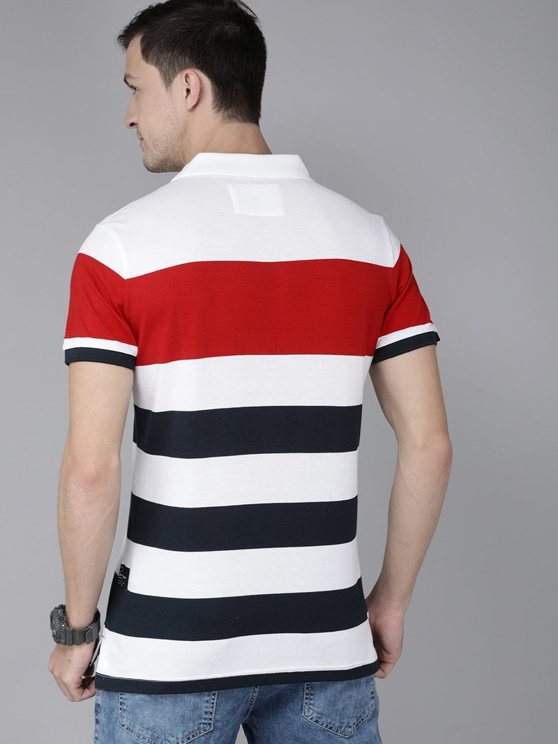 men white red striped polo collar t-shirt the bear house