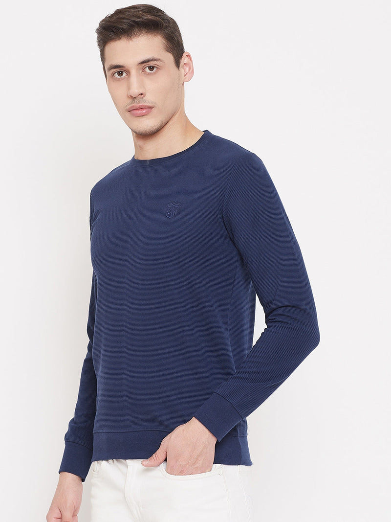 sweatshirts men online full sleeve solid blue shopprekart