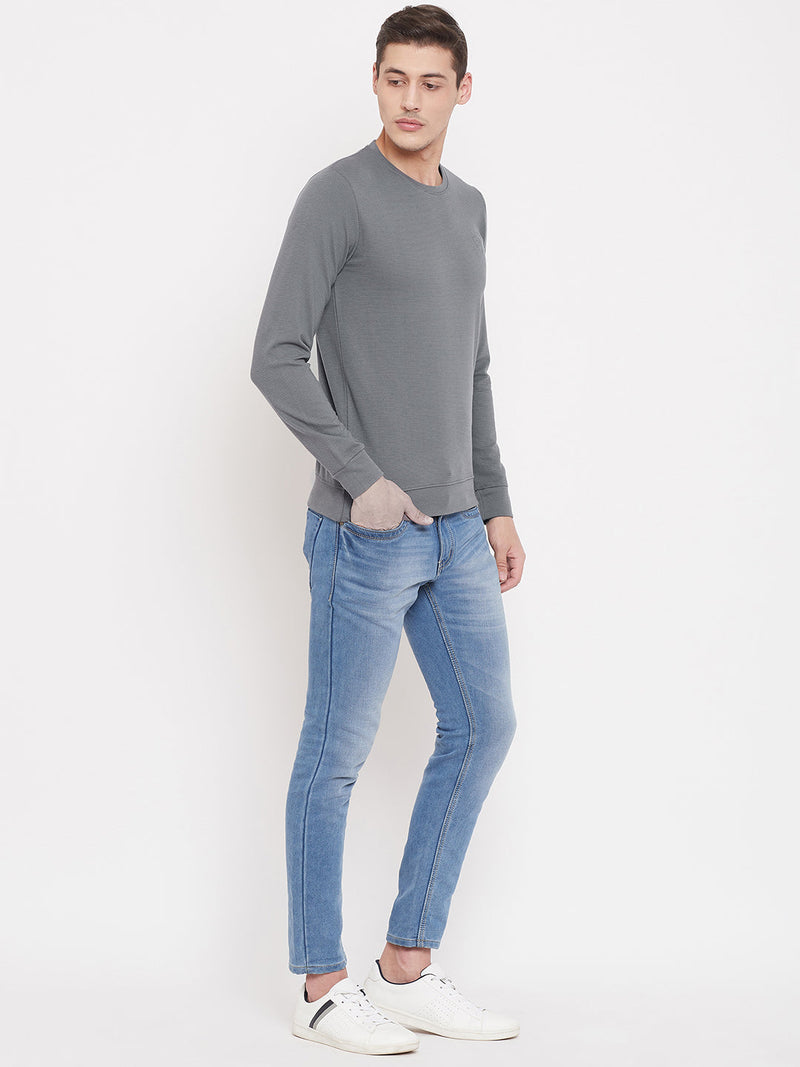sweatshirts men online full sleeve solid grey buy