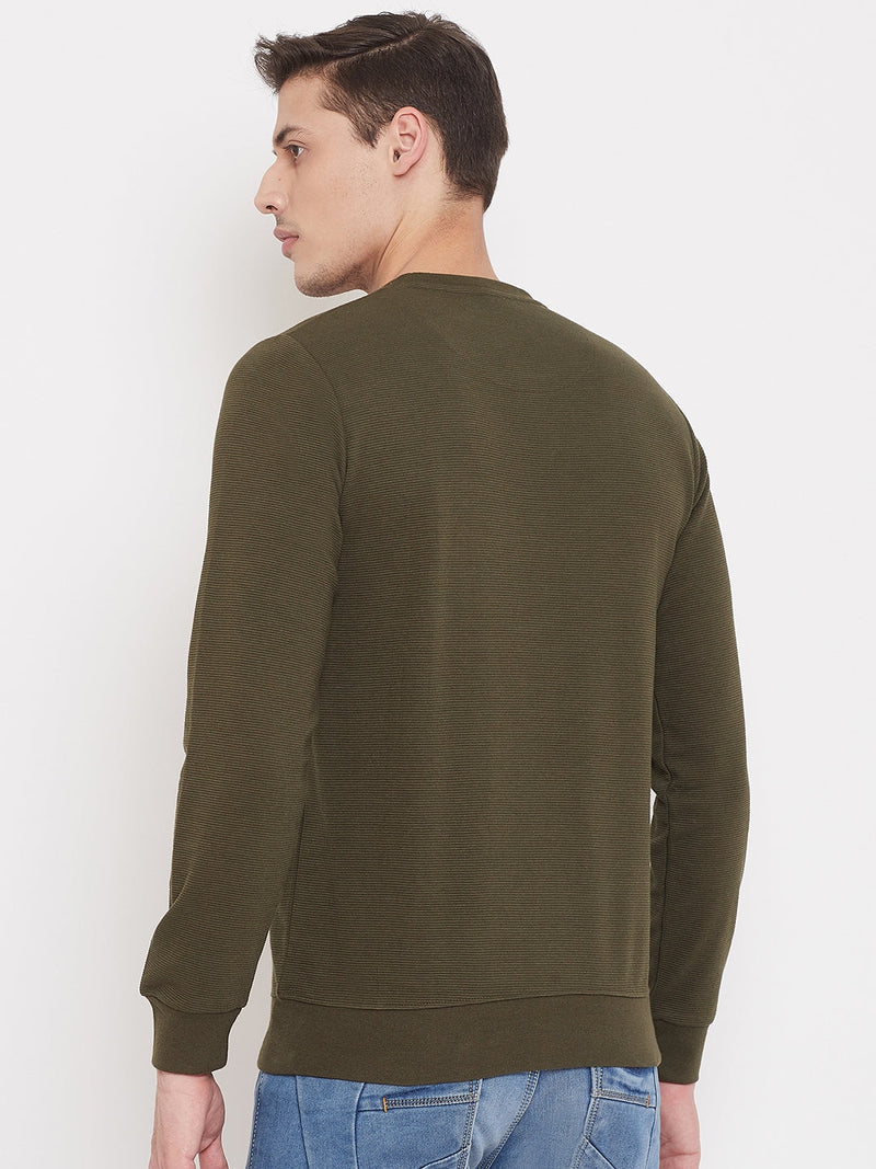 sweatshirts men online full sleeve solid olive camey