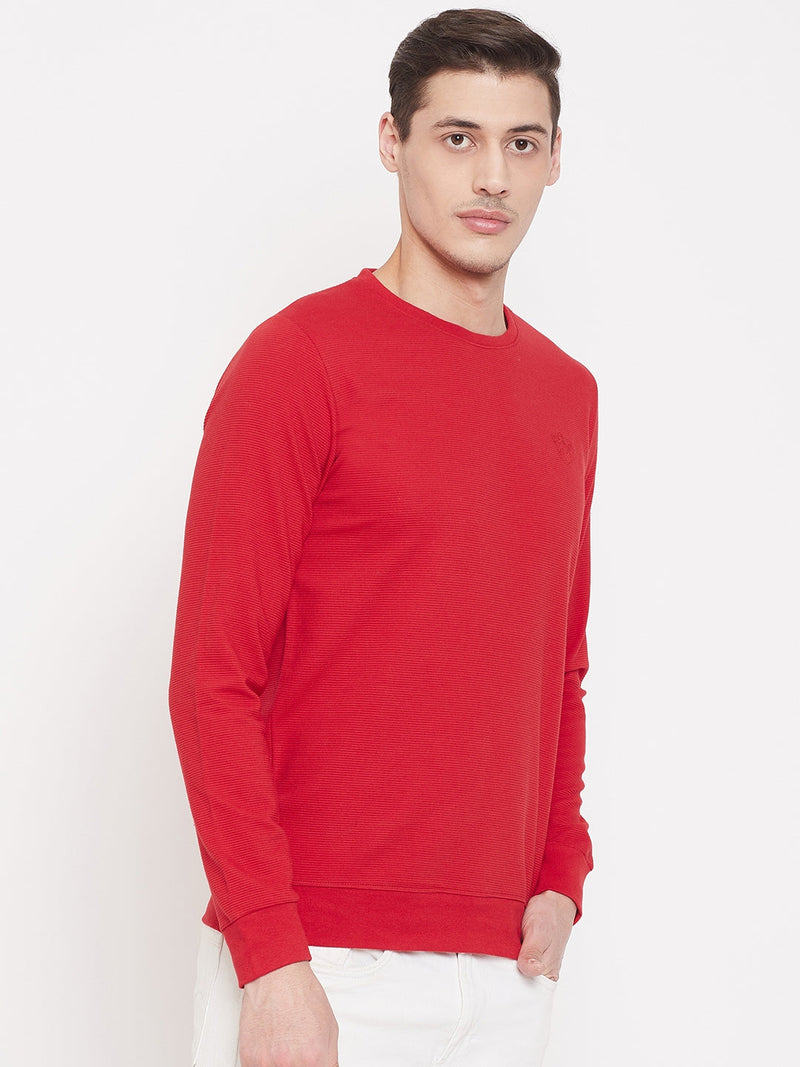 sweatshirts men online full sleeve solid red shopprekart