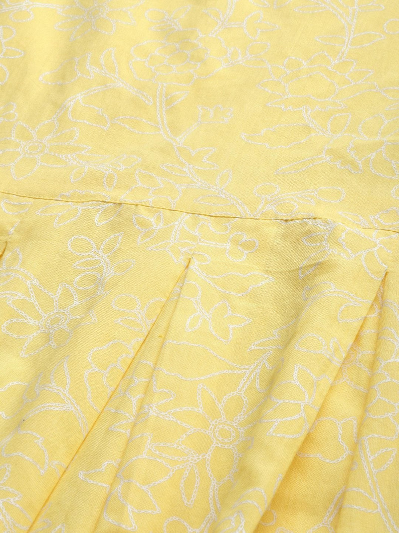 yellow white printed tunic top women online