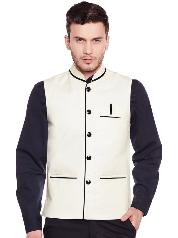 camey men white solid ethnic nehru jacket
