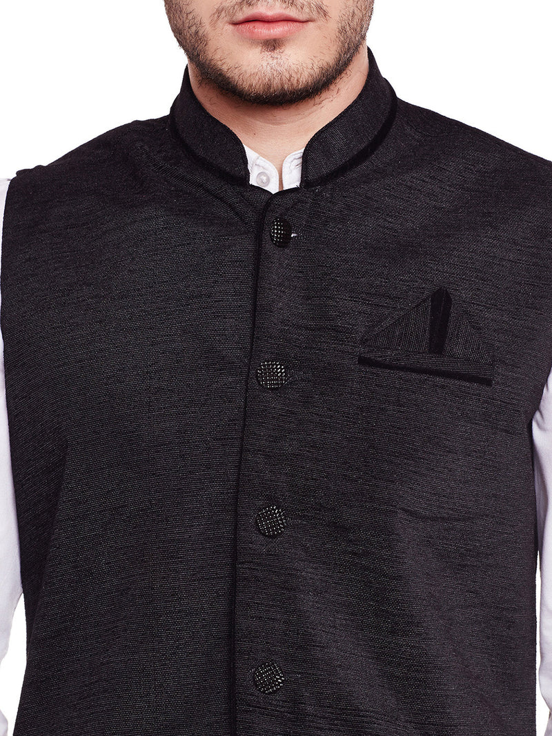 men black solid ethnic nehru jacket buy online