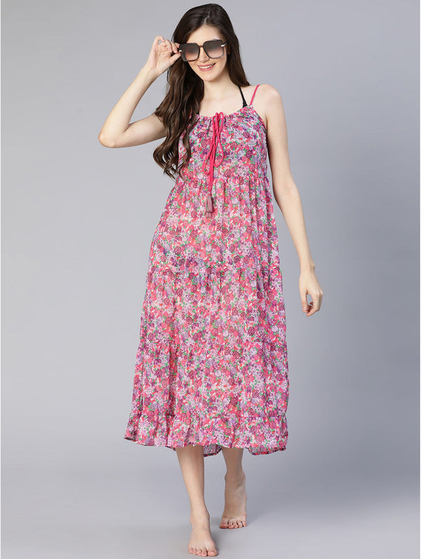 buy ultra colorful floral printed beachwear dress
