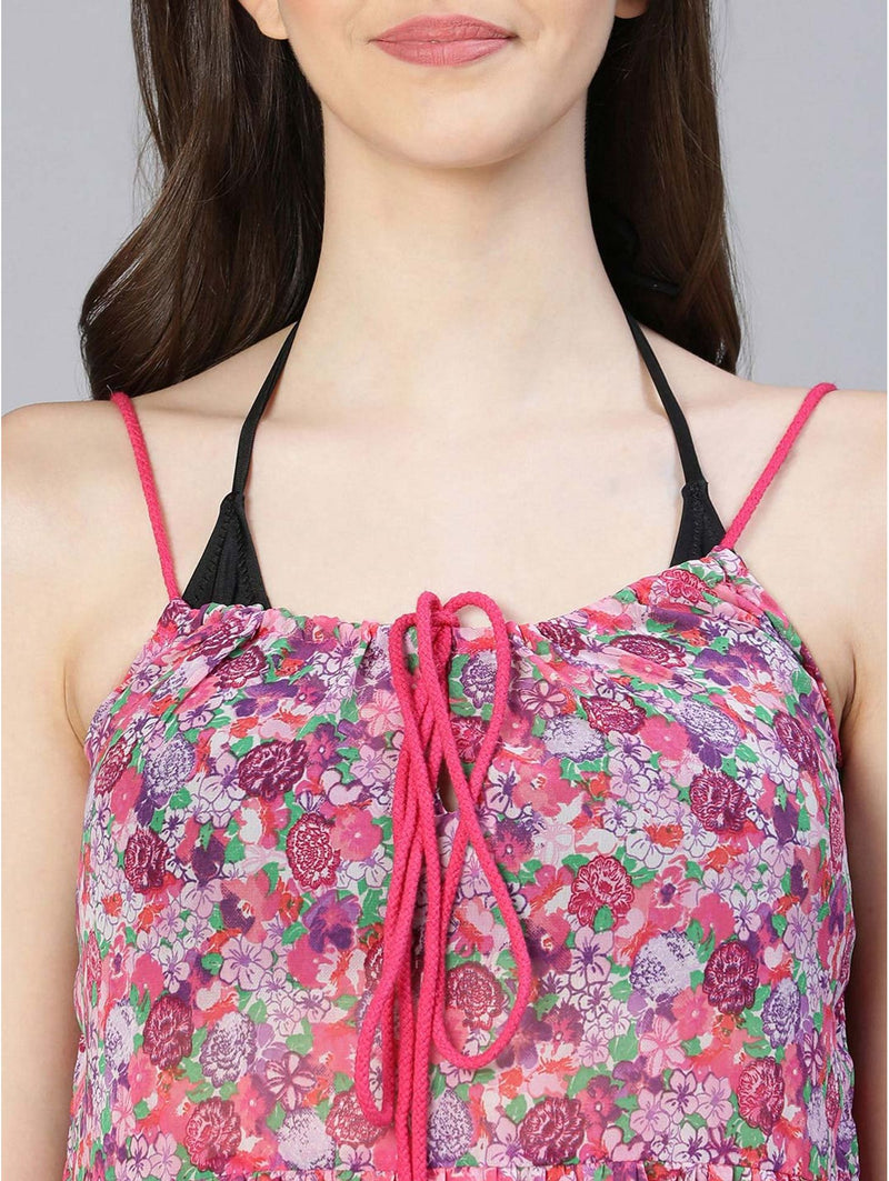 shop ultra colorful floral printed beachwear dress