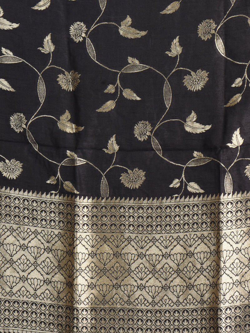 silk weave pattern black dupatta zari work buy online