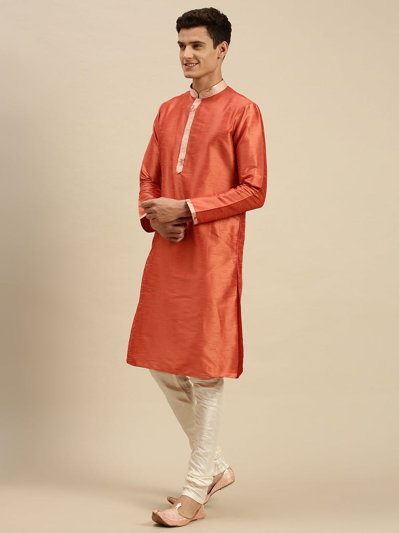 sanwara peach color ethnic nehru jacket maroon kurta set men buy