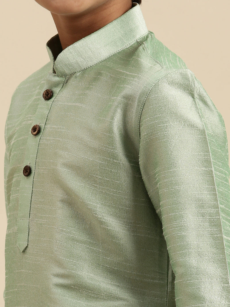 Art Silk Solid Pista Green Colour Straight Kurta With Pyjama