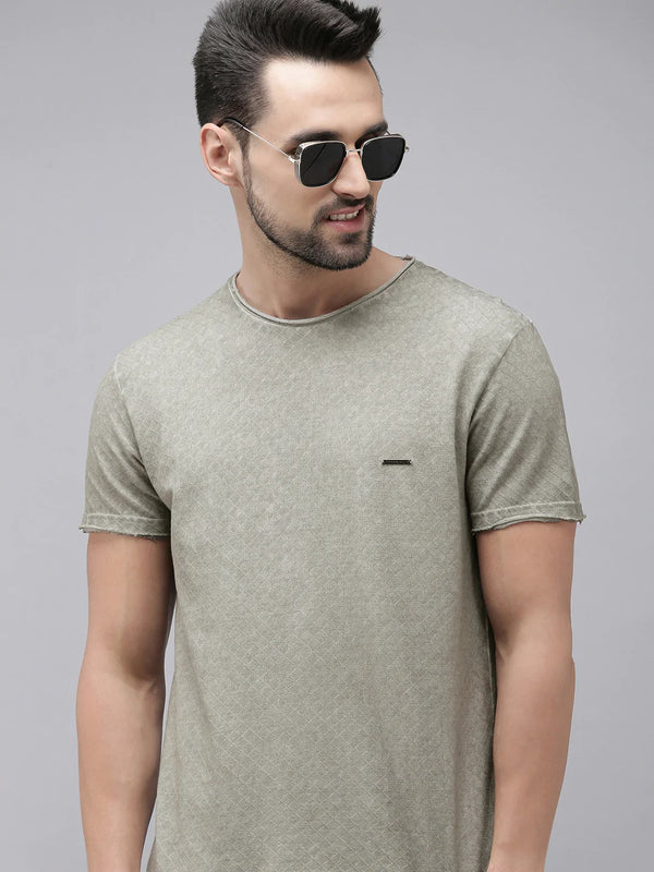 shop Arthur Grey Slim Fit Solid Casual T-shirt