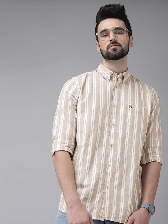 thebearhouse biscoti striped button-down casual shirt