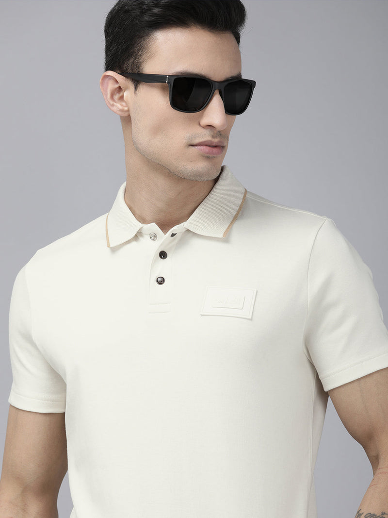 buy carra ardor edition white solid slim fit knitted t-shirt