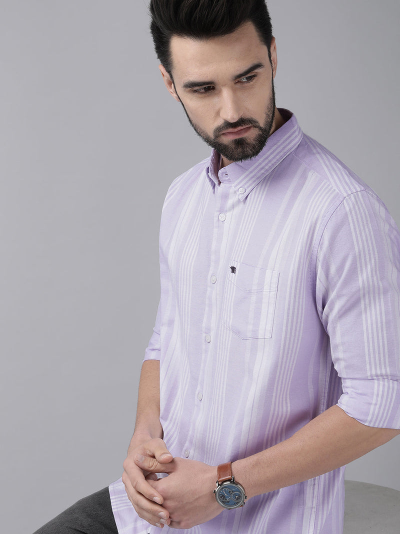 thebearhouse cif striped button-down casual shirt