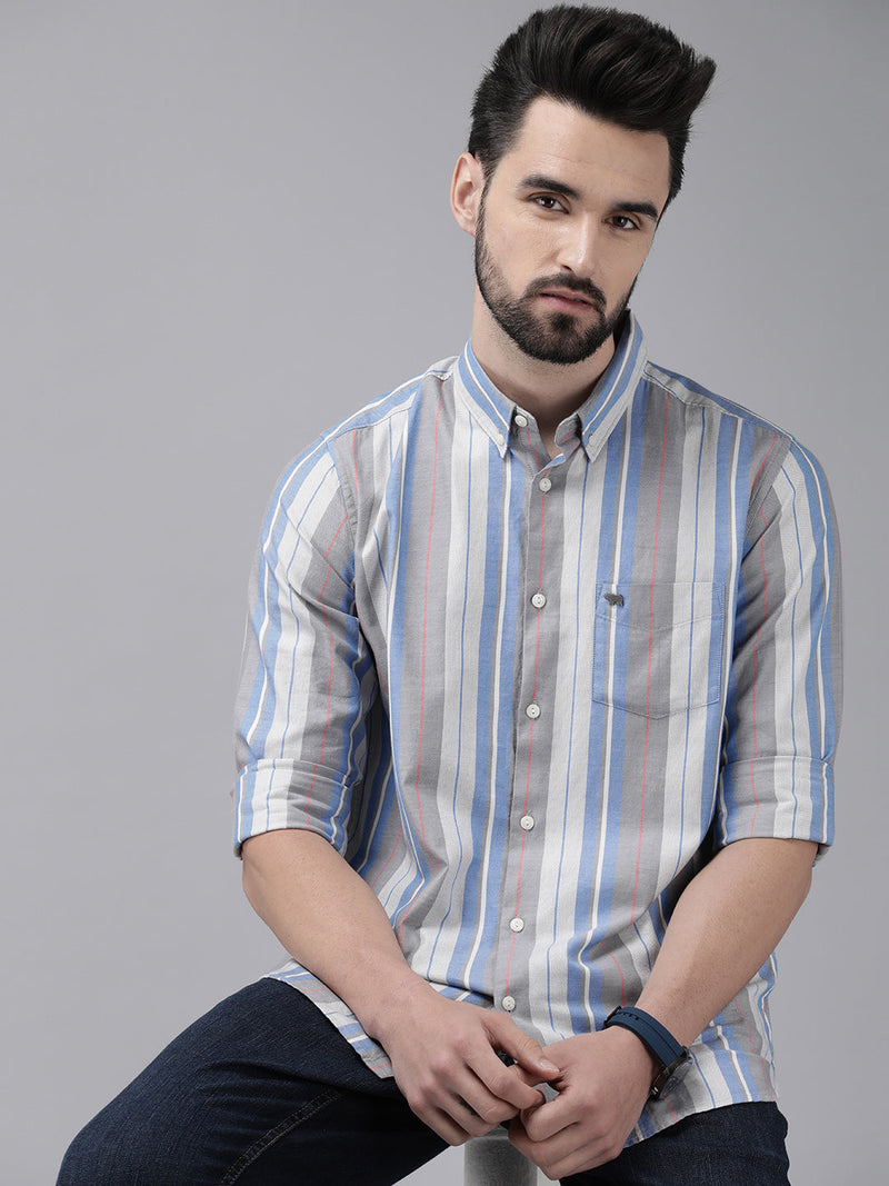 thebearhouse herald striped button-down casual shirt