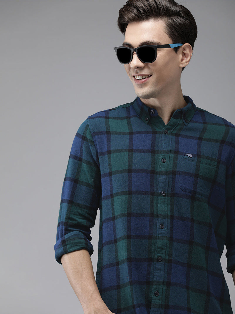 thebearhouse isles slim flannel button-down casual shirt