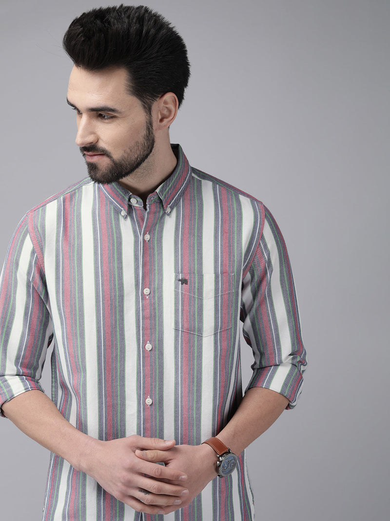 thebearhouse ludlow striped button-down casual shirt