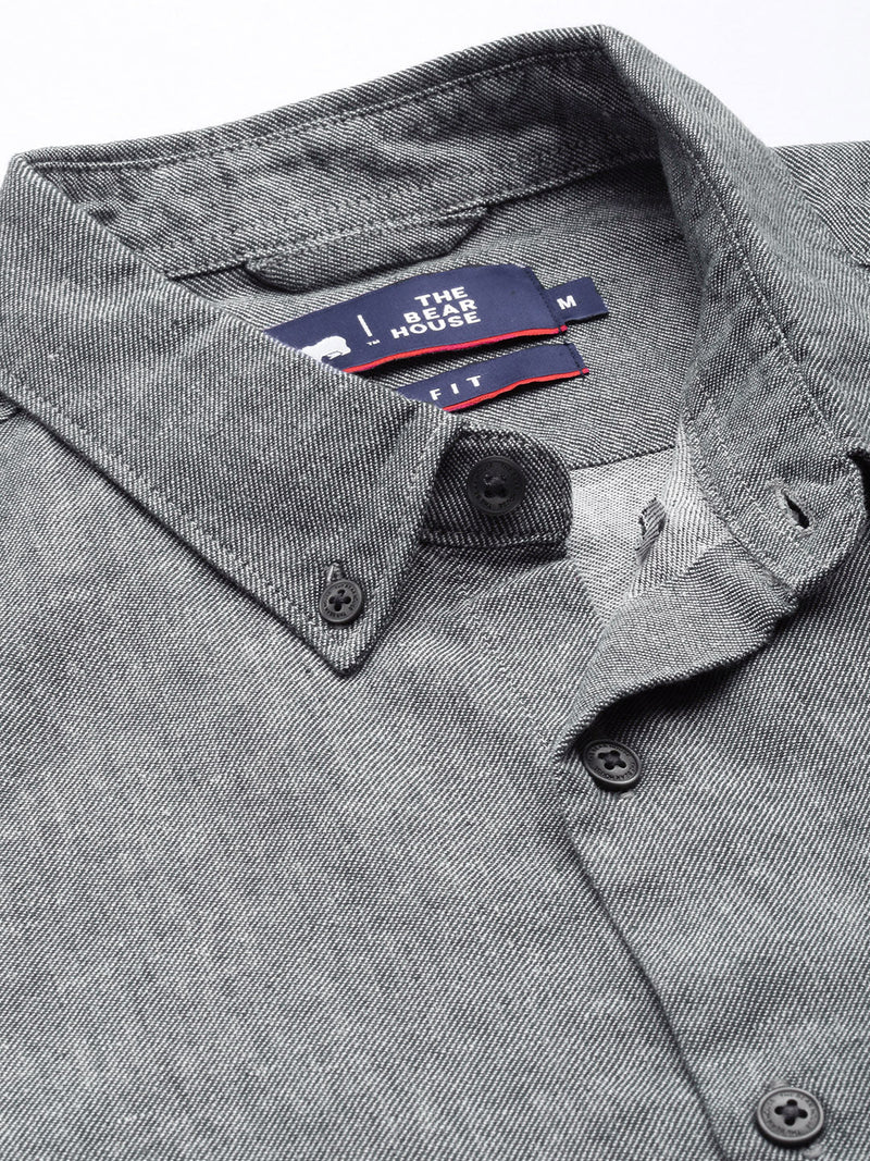 milton grey oxford button-down casual shirt men shopping