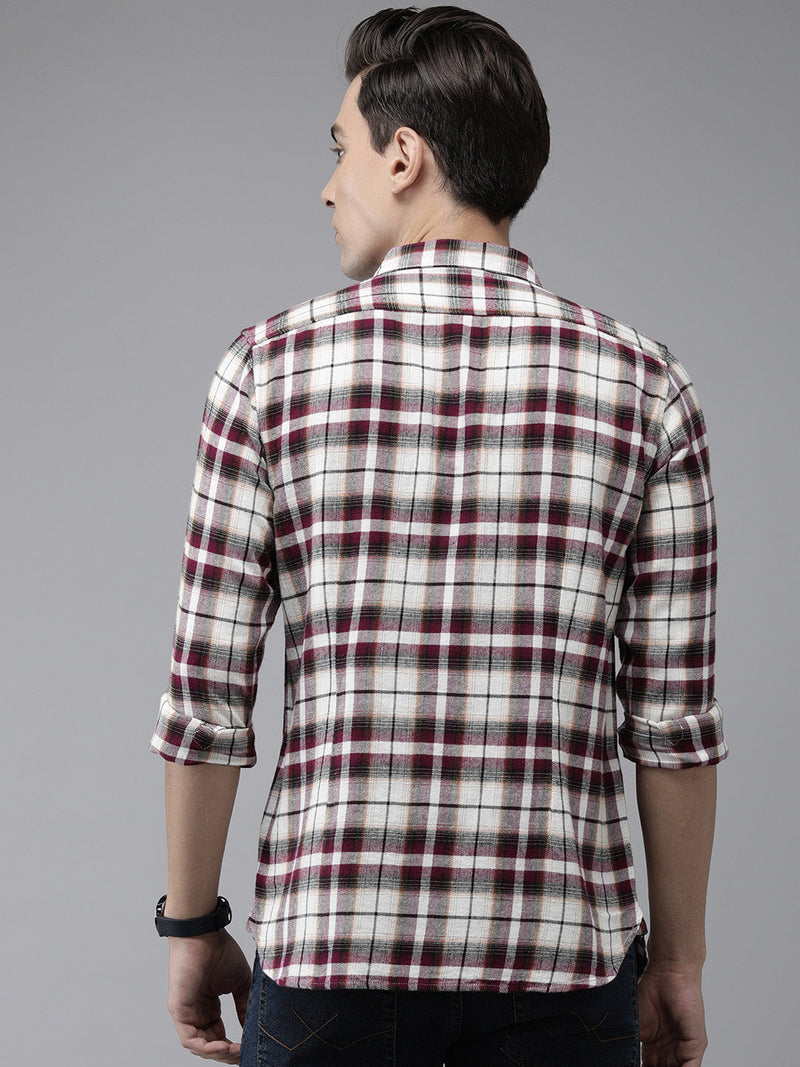  nevis men slim flannel button-down casual shirt