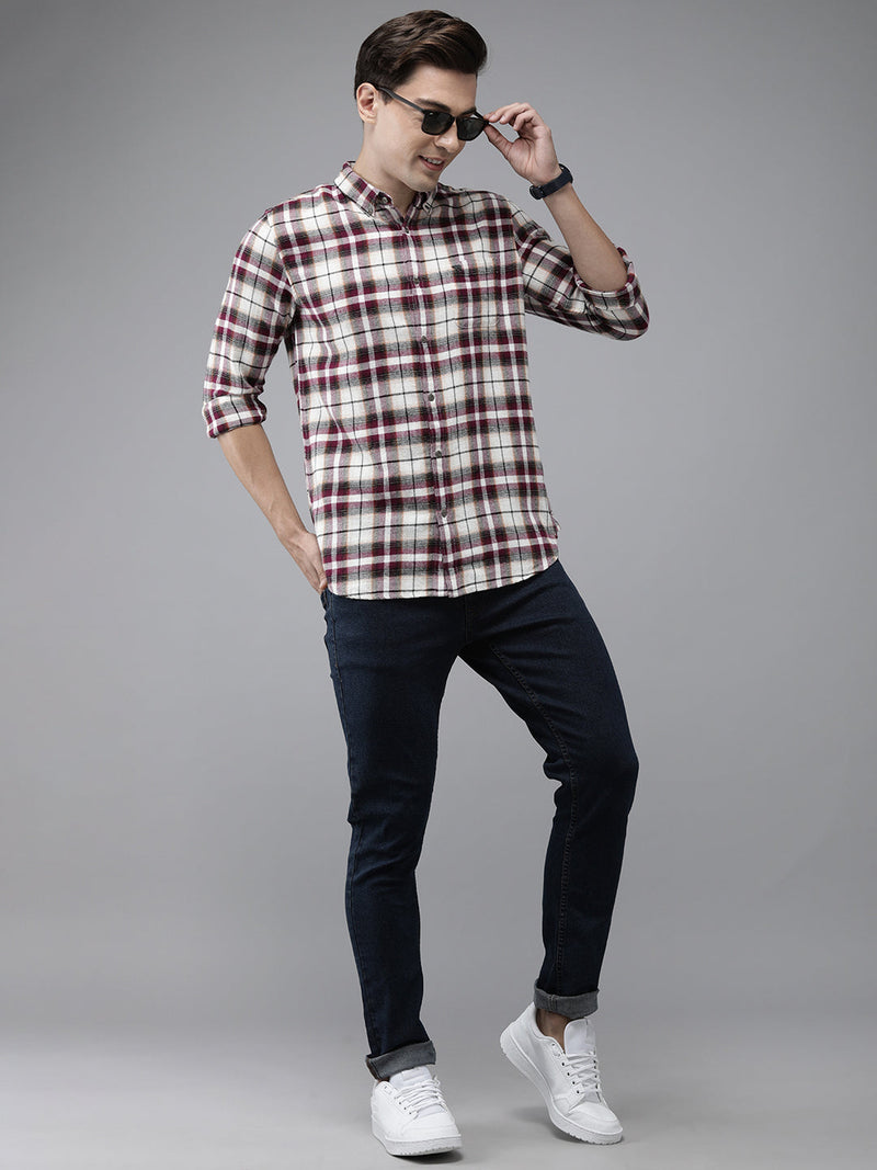 nevis slim flannel button-down casual shirt thebearhouse
