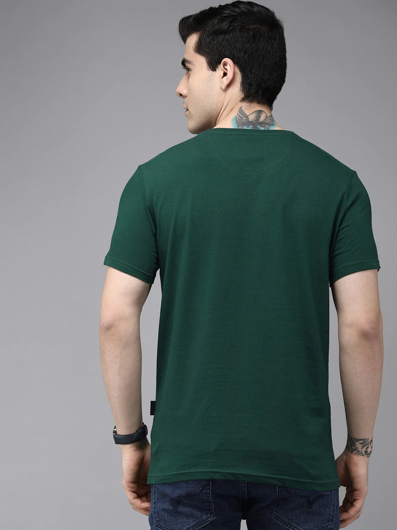 men prive ardor edition men green printed pure cotton slim fit t-shirt