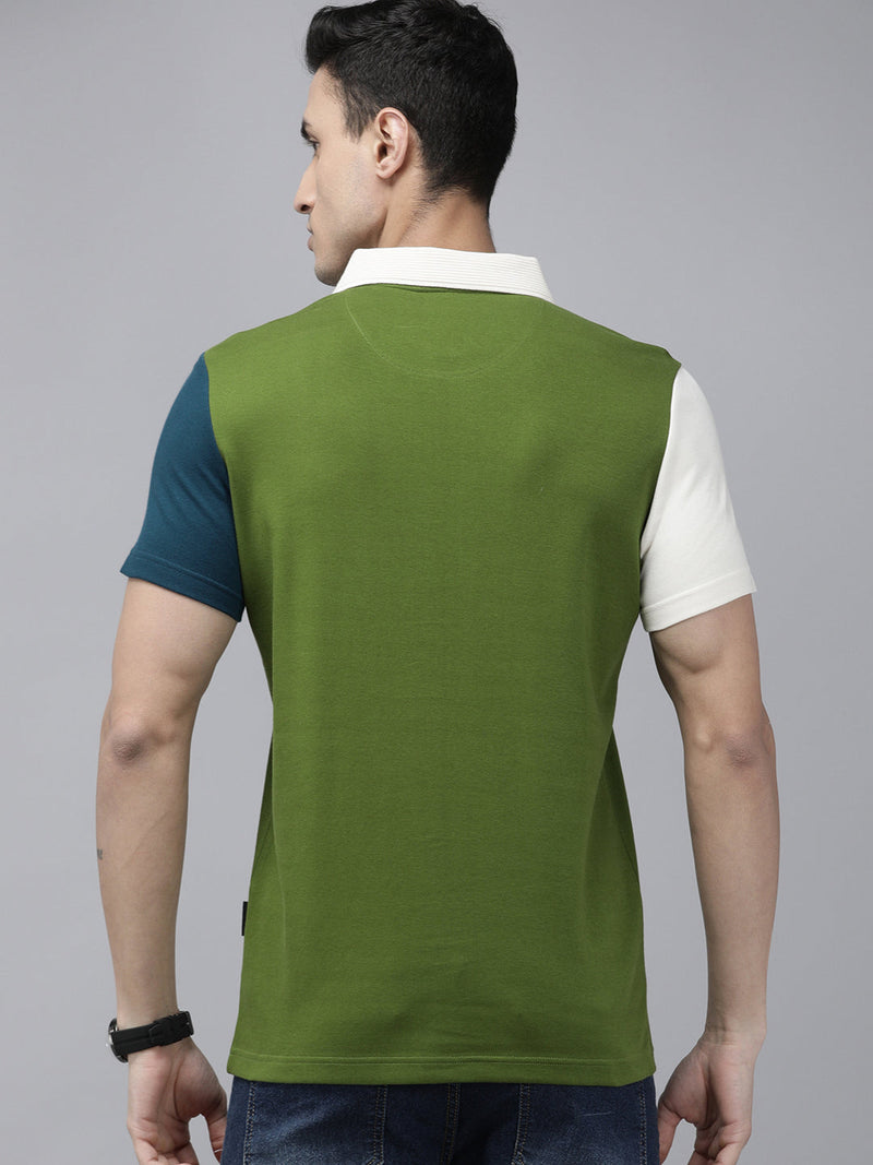 shop sacra ardor edition green contrast  polo t-shirt