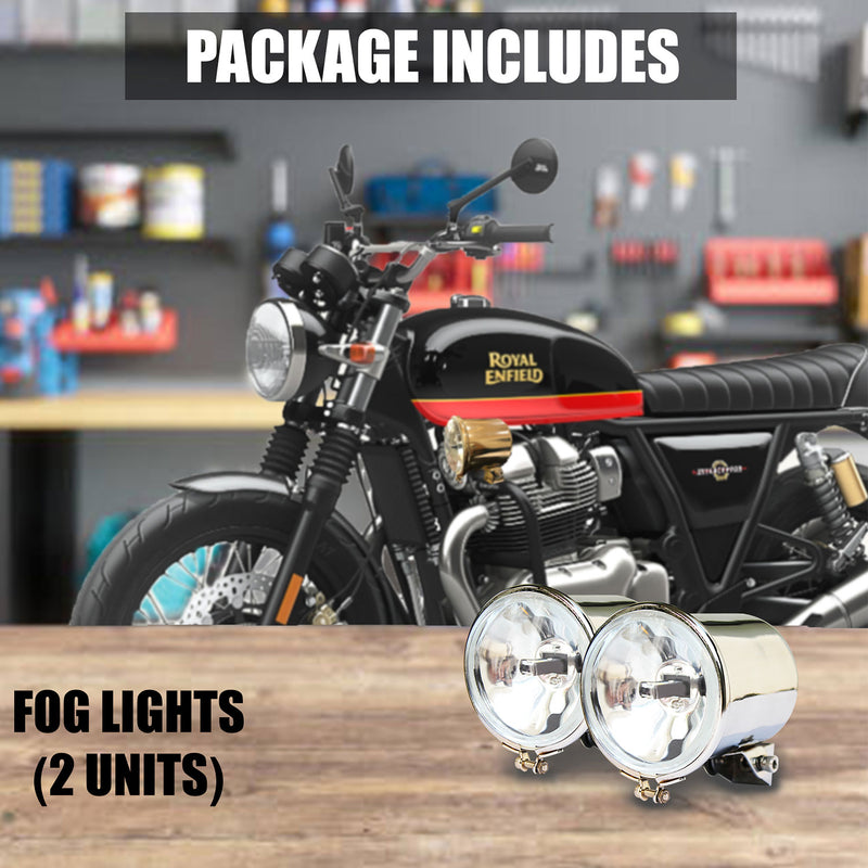 Thunder Series – Retro LED Auxiliary/ Fog Lights For Bikes (Chrome Edition)