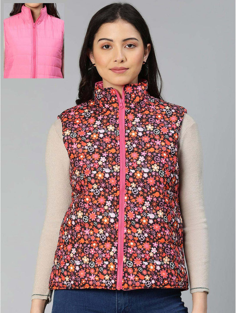 buy jumpling multicolor floral printed reversible quilted jacket