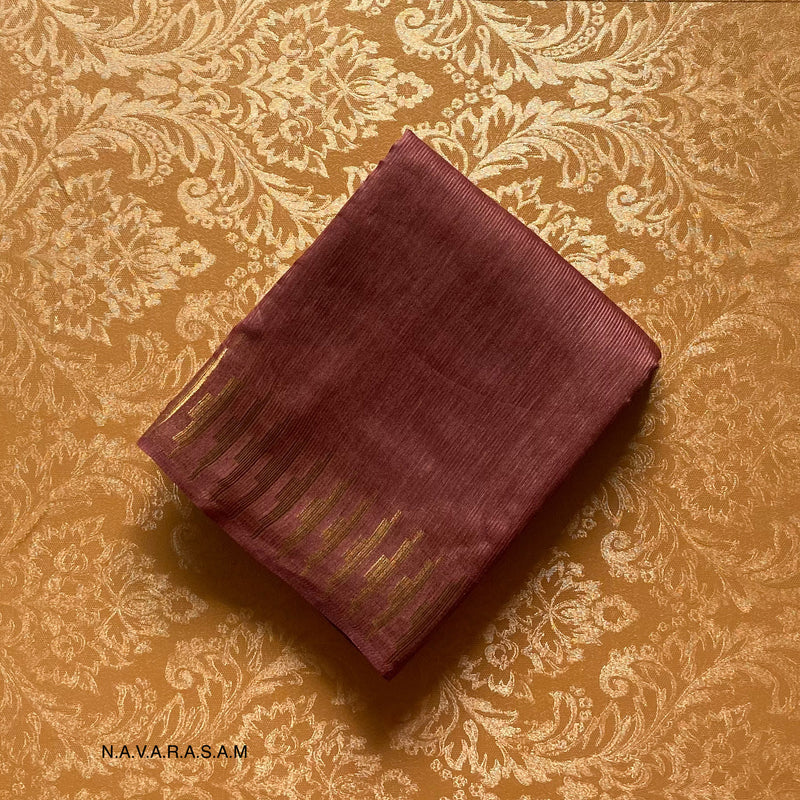 Brown With Gold Silk Linen