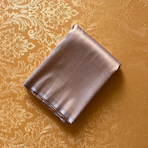Grey Zari Woven Banarasi Blended Soft Silk