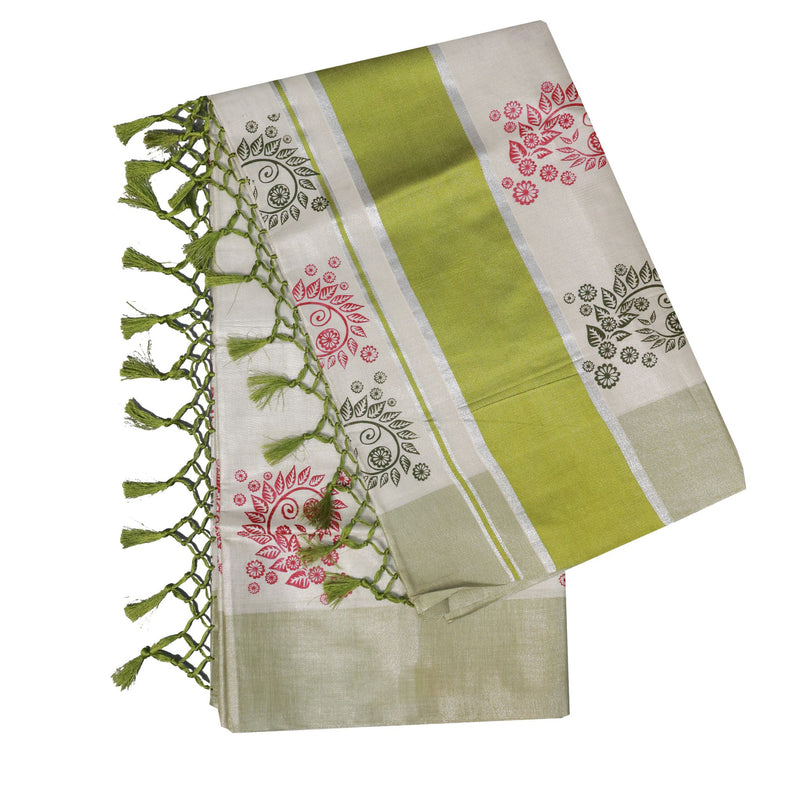 Tissue Saree With Floral Prints