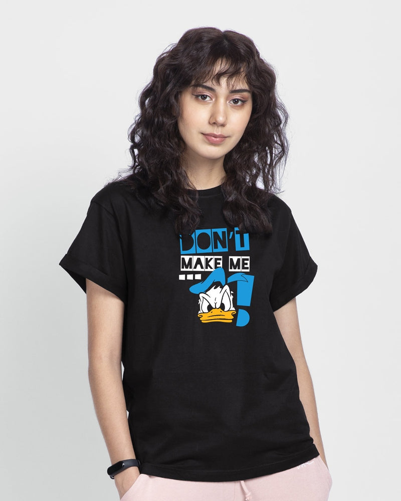 Women Official Disney Merchandise Furious Donald T-shirt Black