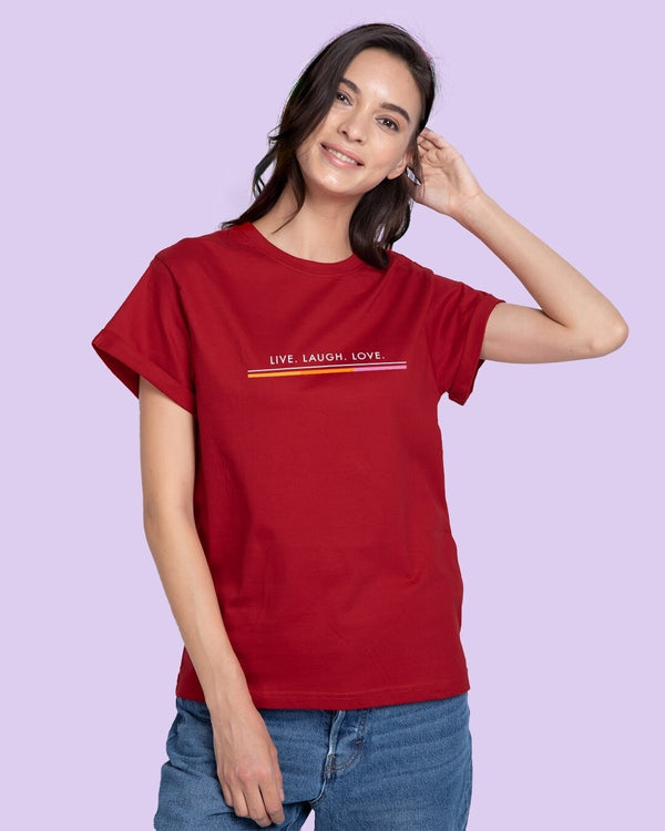 Buy Live Love Laugh Crop Top T-shirt Online in India @ Rs.349 - Beyoung