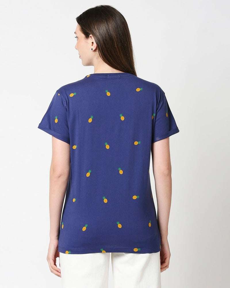 Women Pineapple All Over Printed T-shirt