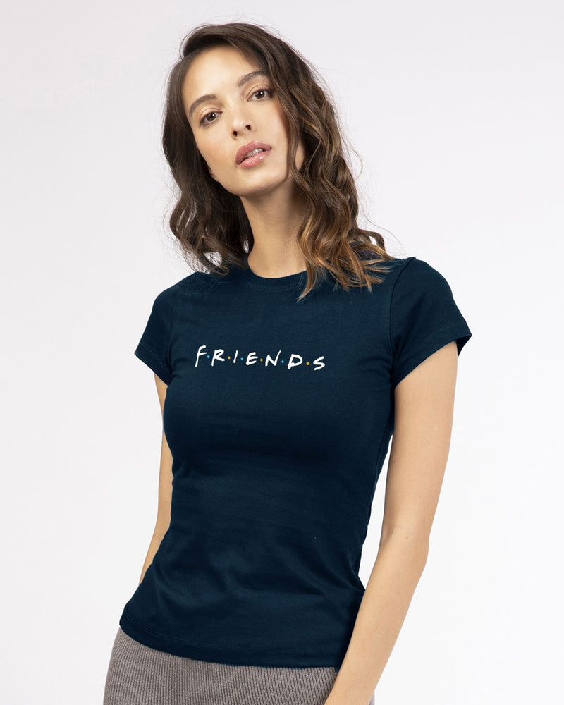 Women Friends Merchandise Blue Friends Slim Fit T-shirt