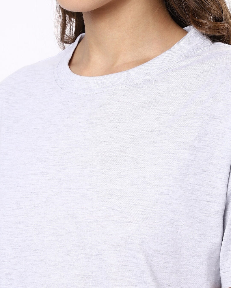 Women Grey Solid Lounge T-shirt