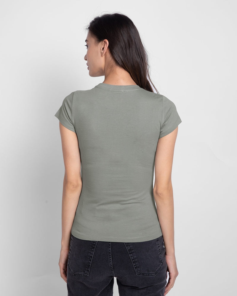 buy women grey slim fit t-shirt